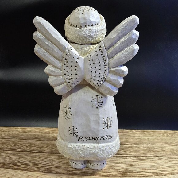 Pam Schifferl Winter White Angel With Dove & Glitter Details 7" by Midwest - Picture 8 of 16